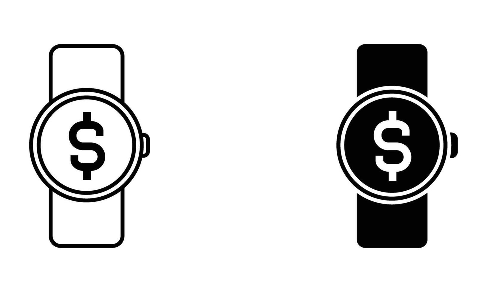 wristwatch with money dollar symbol icon vector