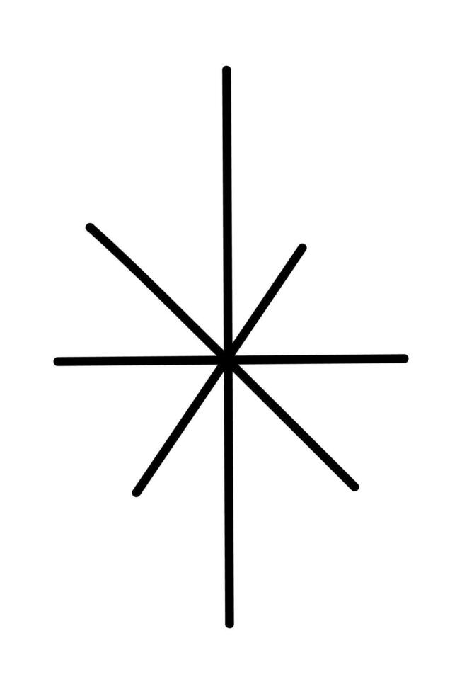 A six-pointed star that looks like a snowflake. Clip art doodle illustration. vector