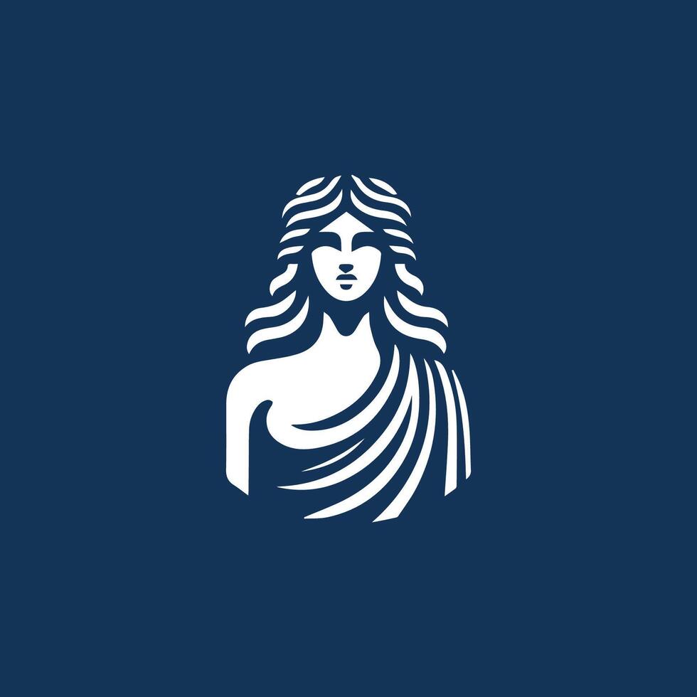 Ancient greek goddess logo vector