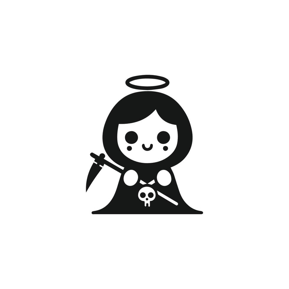 Cute lady death logo vector