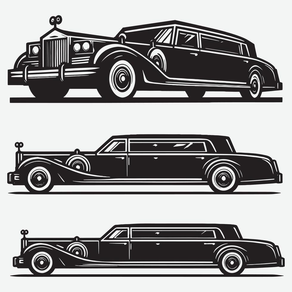 Retro Inspired Classic Car Silhouette Design for Unique Graphic Art vector