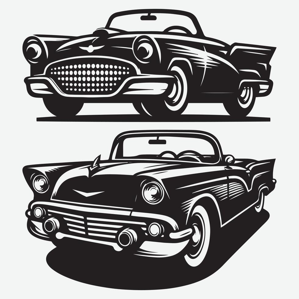Retro Inspired Car Silhouette for Automotive Branding Applications vector