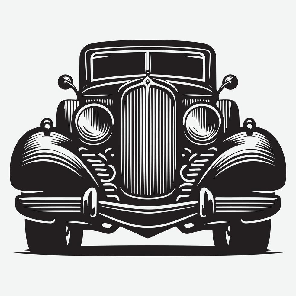 Retro Automobile Silhouette Clipart for Creative Branding Projects vector