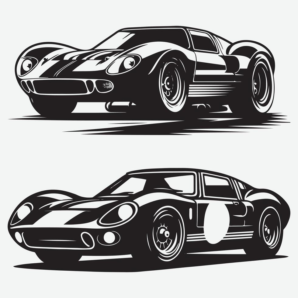 Classic Sports Car Silhouette for Captivating Visual Projects vector