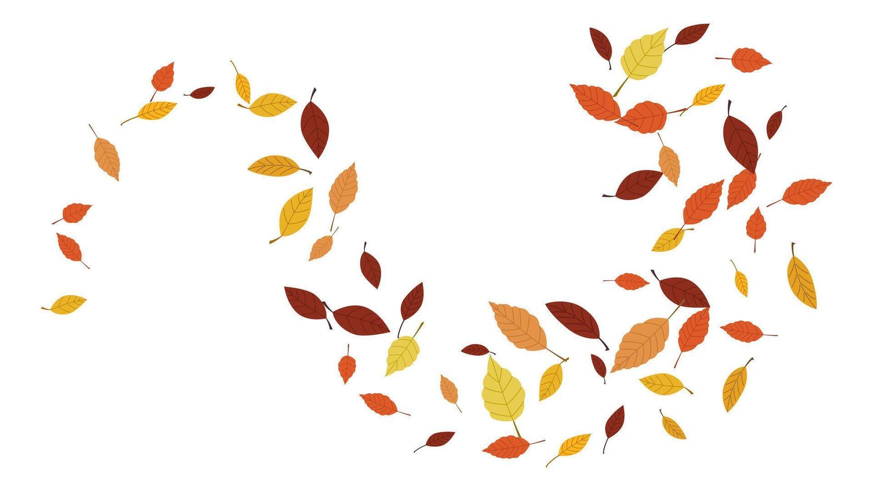 Fall season with leaf swaying in the breeze element isolated decor thanksgiving day vector