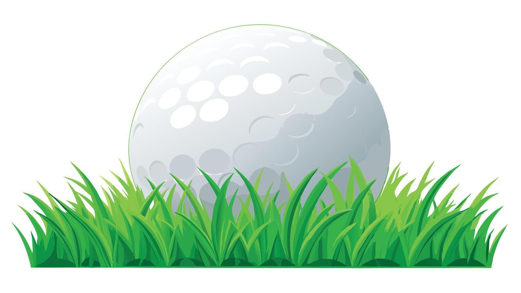 golf ball in the grass illustration vector