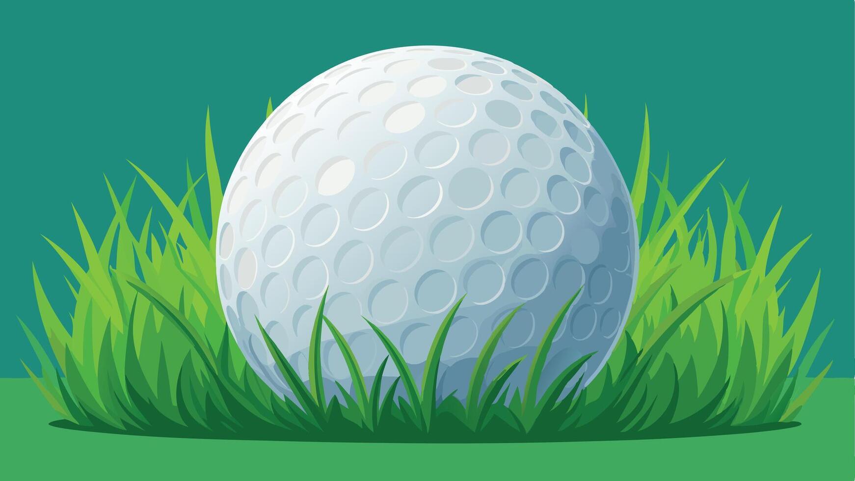 golf ball in grass on green background vector