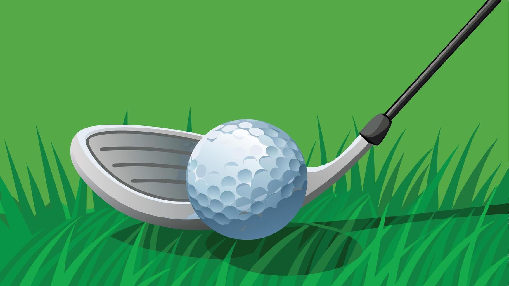 golf ball and driver on grass background vector