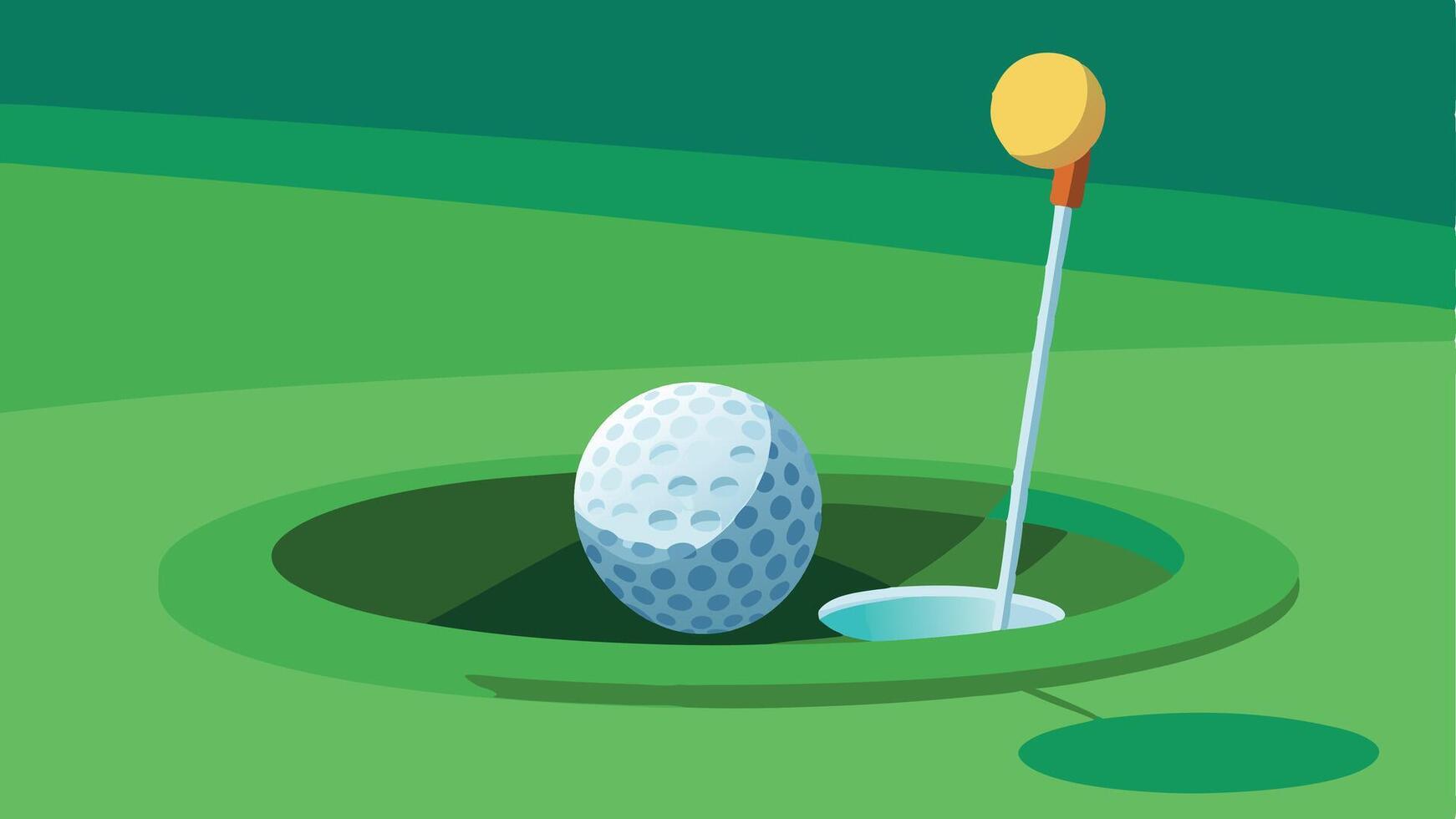 golf ball and tee in hole vector