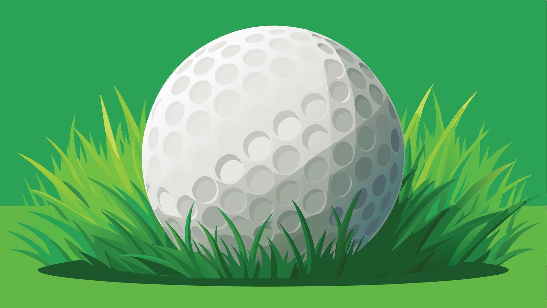 golf ball in grass on green background vector