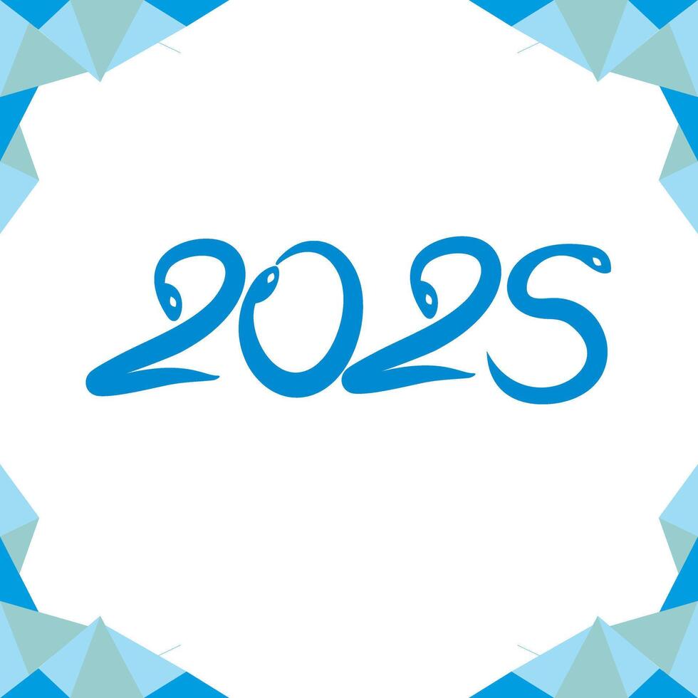 Snake of year new year 2025 blue color vector