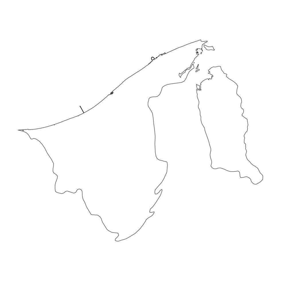 Brunei blank outline map vector
