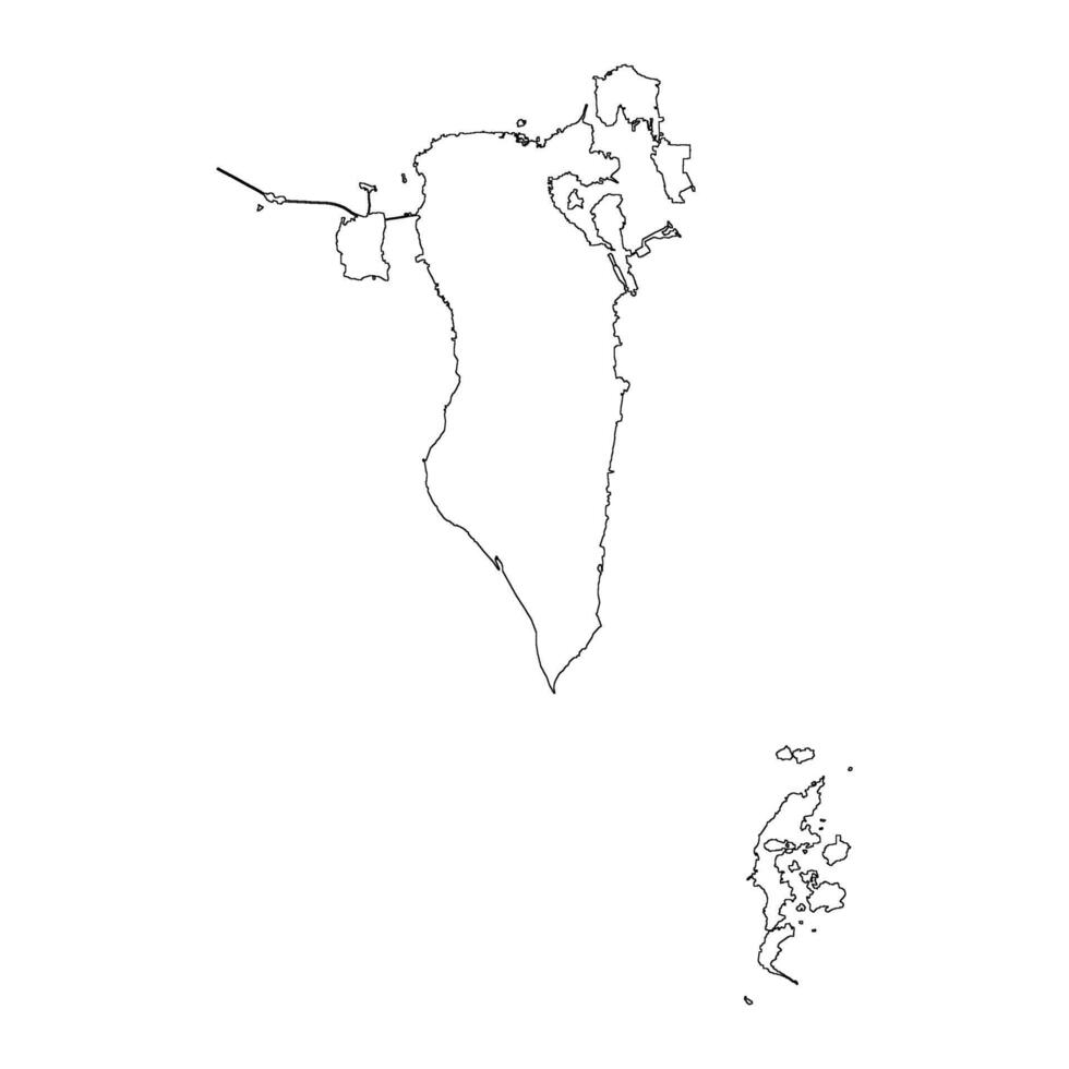 Bahrain blank outline map vector