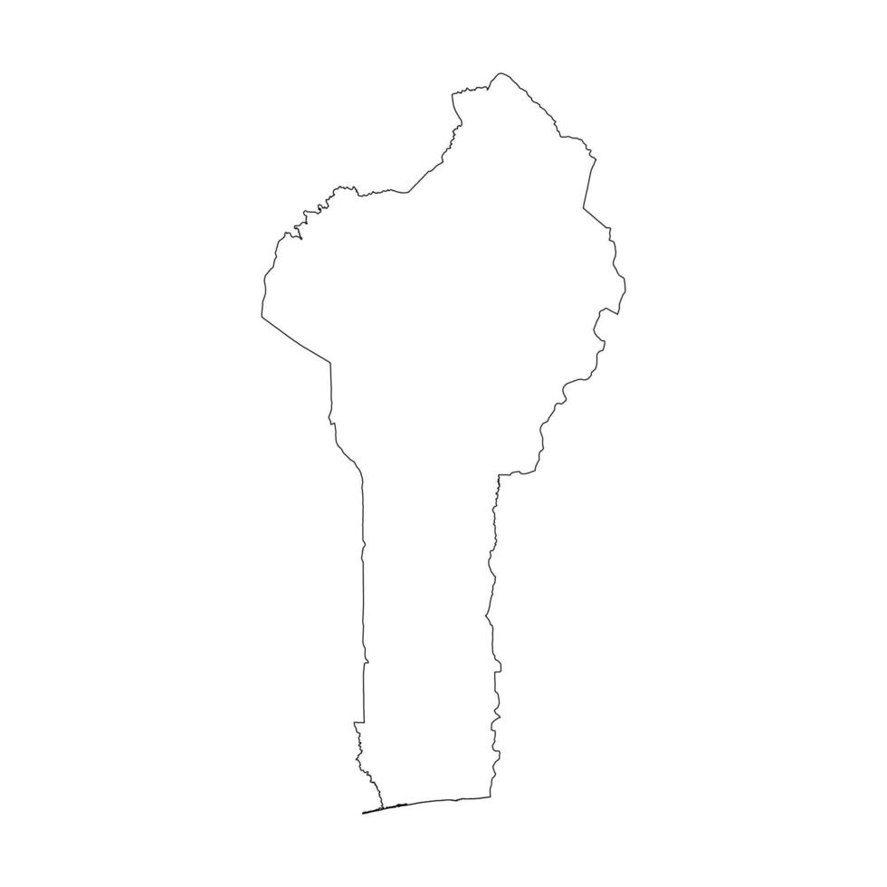Benin blank outline map vector
