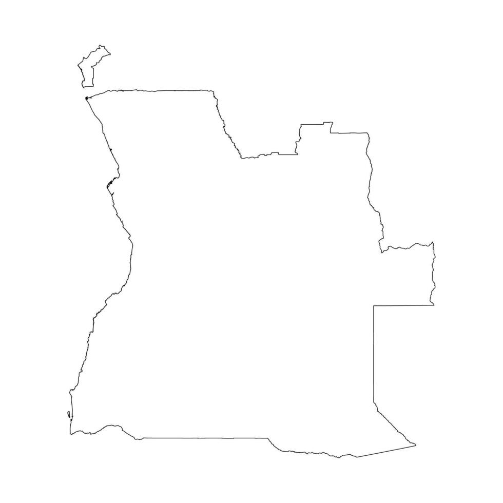 Angola blank outline map vector