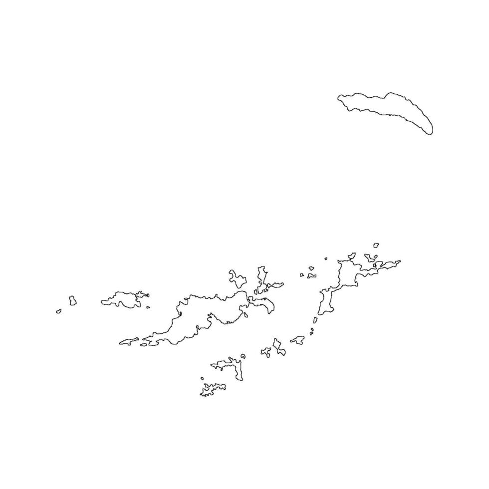 British Virgin Islands blank outline map vector
