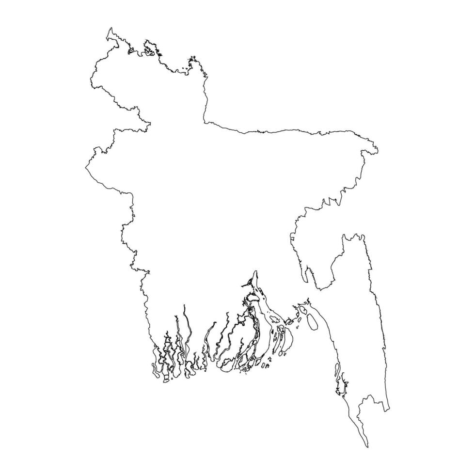 Bangladesh blank outline map vector