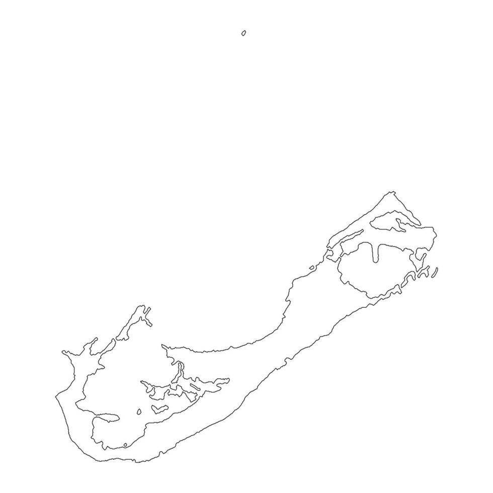 Bermuda blank outline map vector