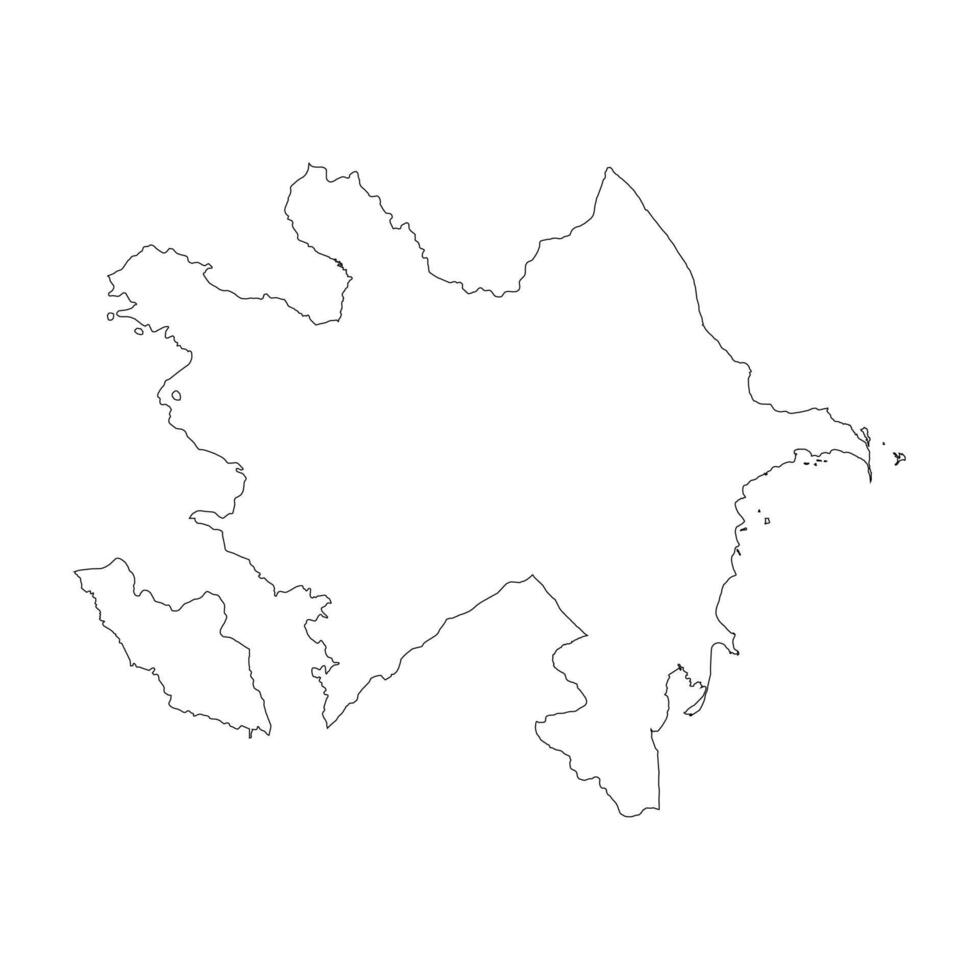 Azerbaijan blank outline map vector