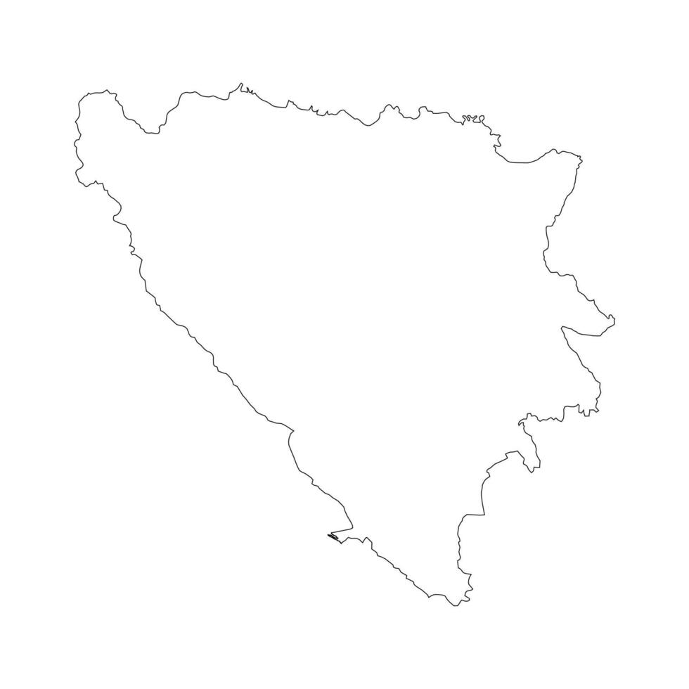 Bosnia and Herzegovina blank outline map vector