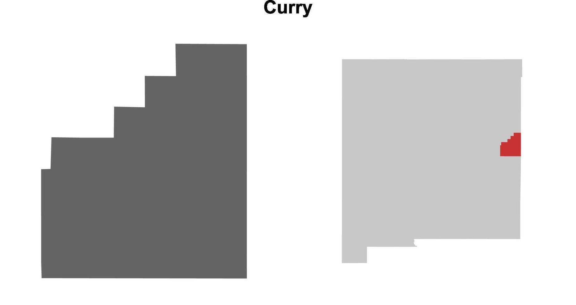 Curry County, New Mexico blank outline map set vector