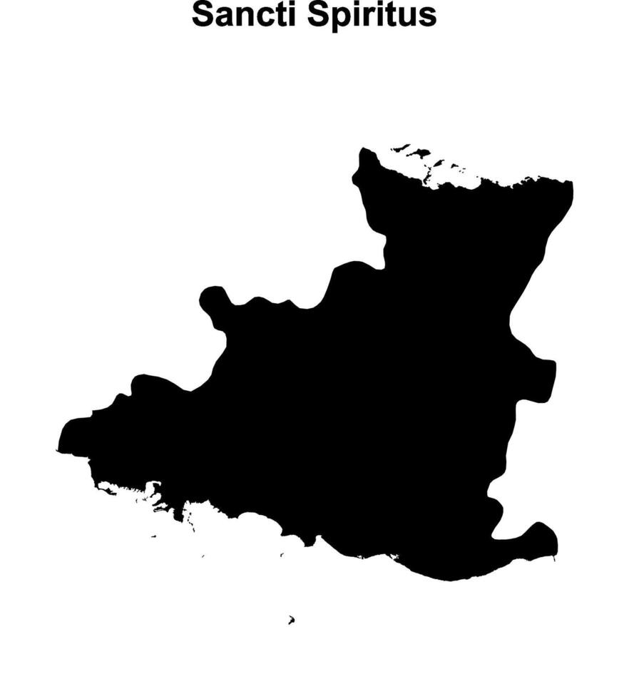 Sancti Spiritus outline map vector