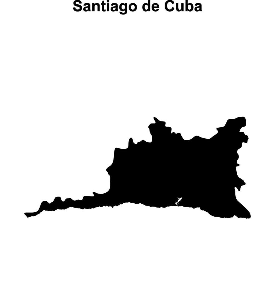 Santiago de Cuba outline map vector