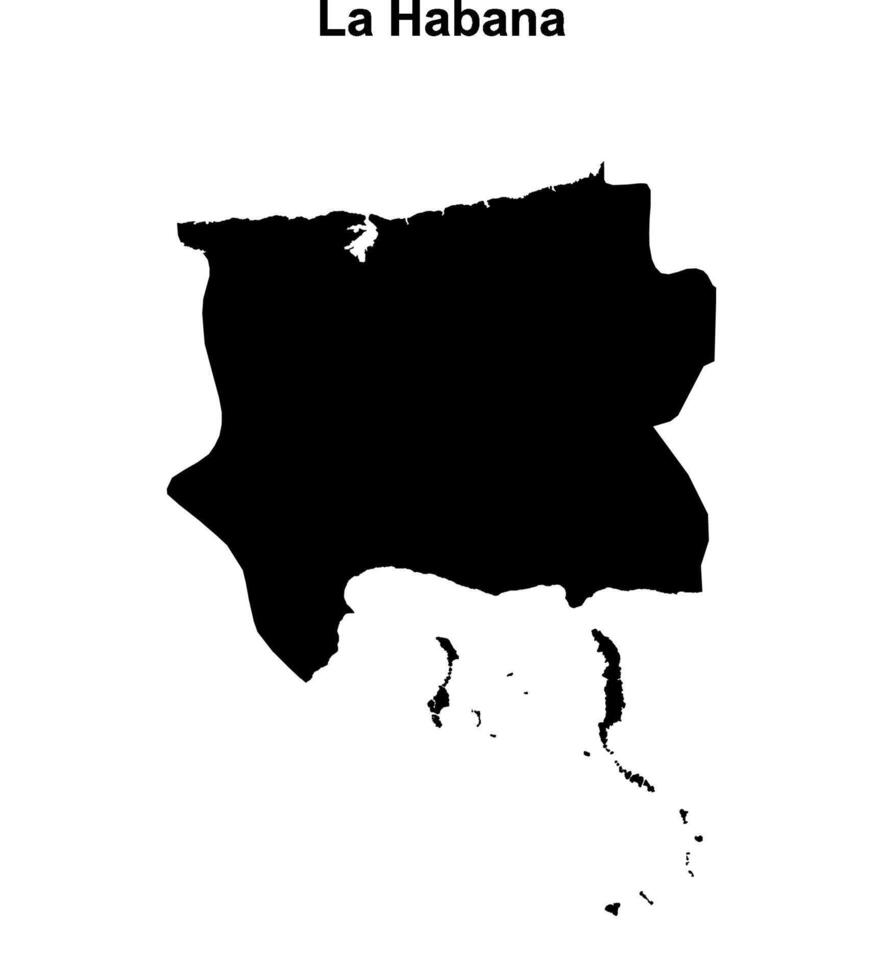 La Habana outline map vector