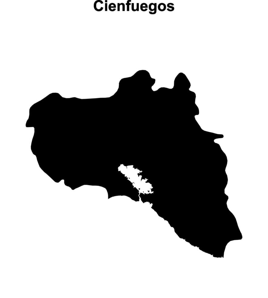 Cienfuegos outline map vector