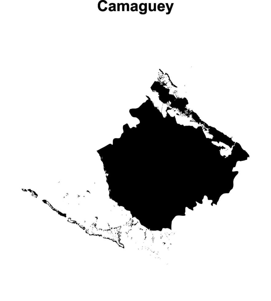 Camaguey outline map vector