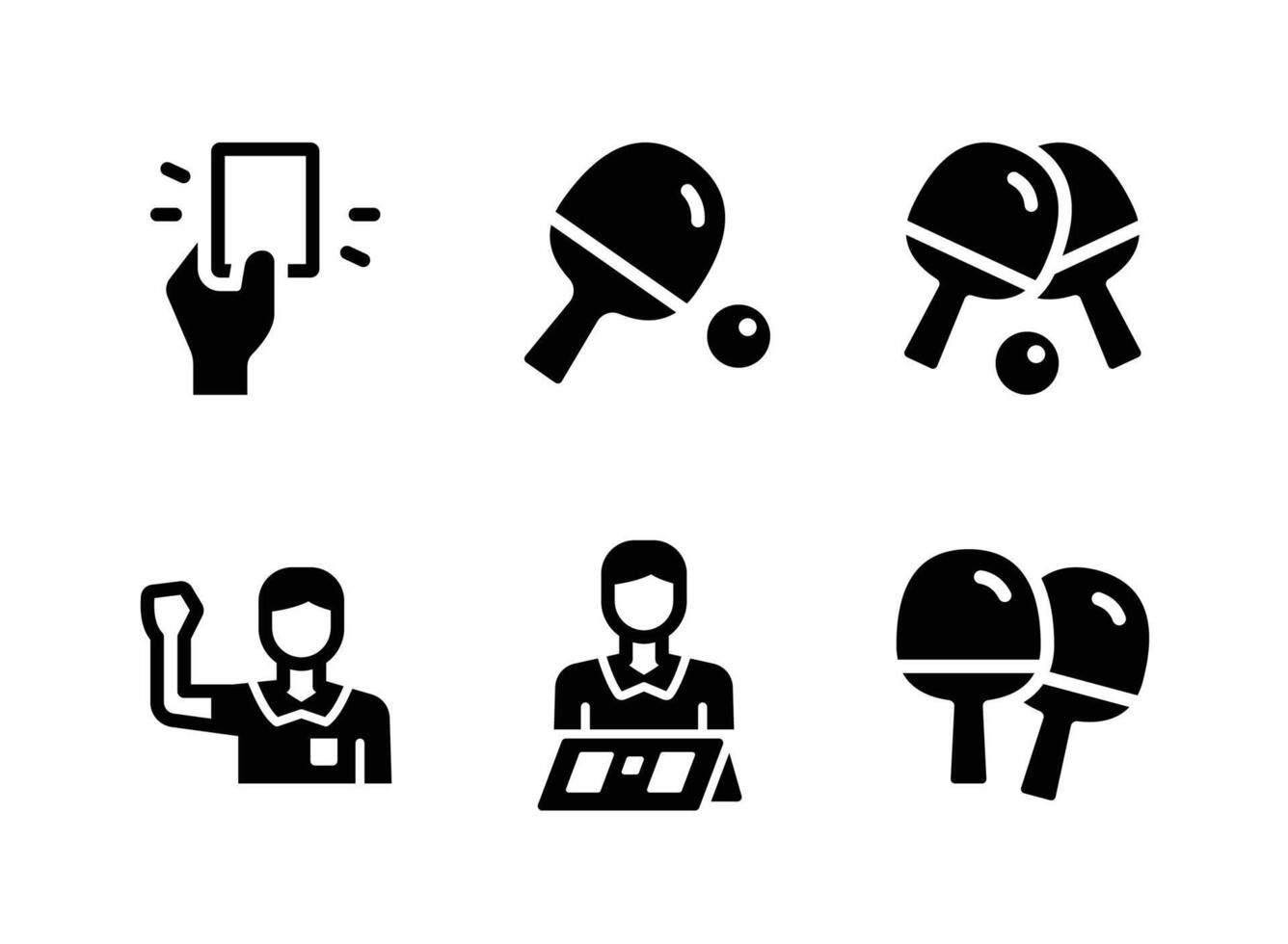 Table Tennis Umpire Glyph Icons vector