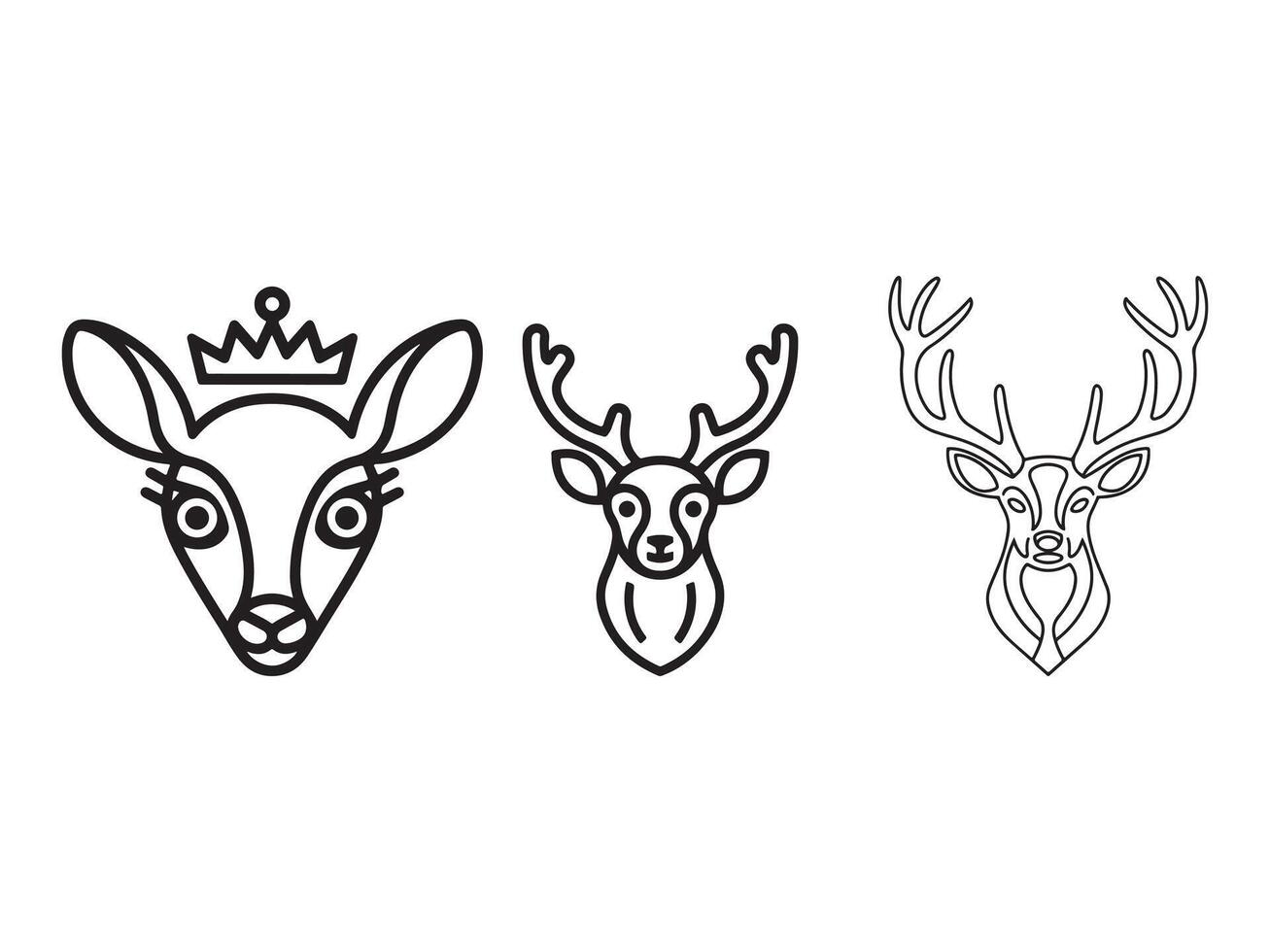 Deer head line art vector