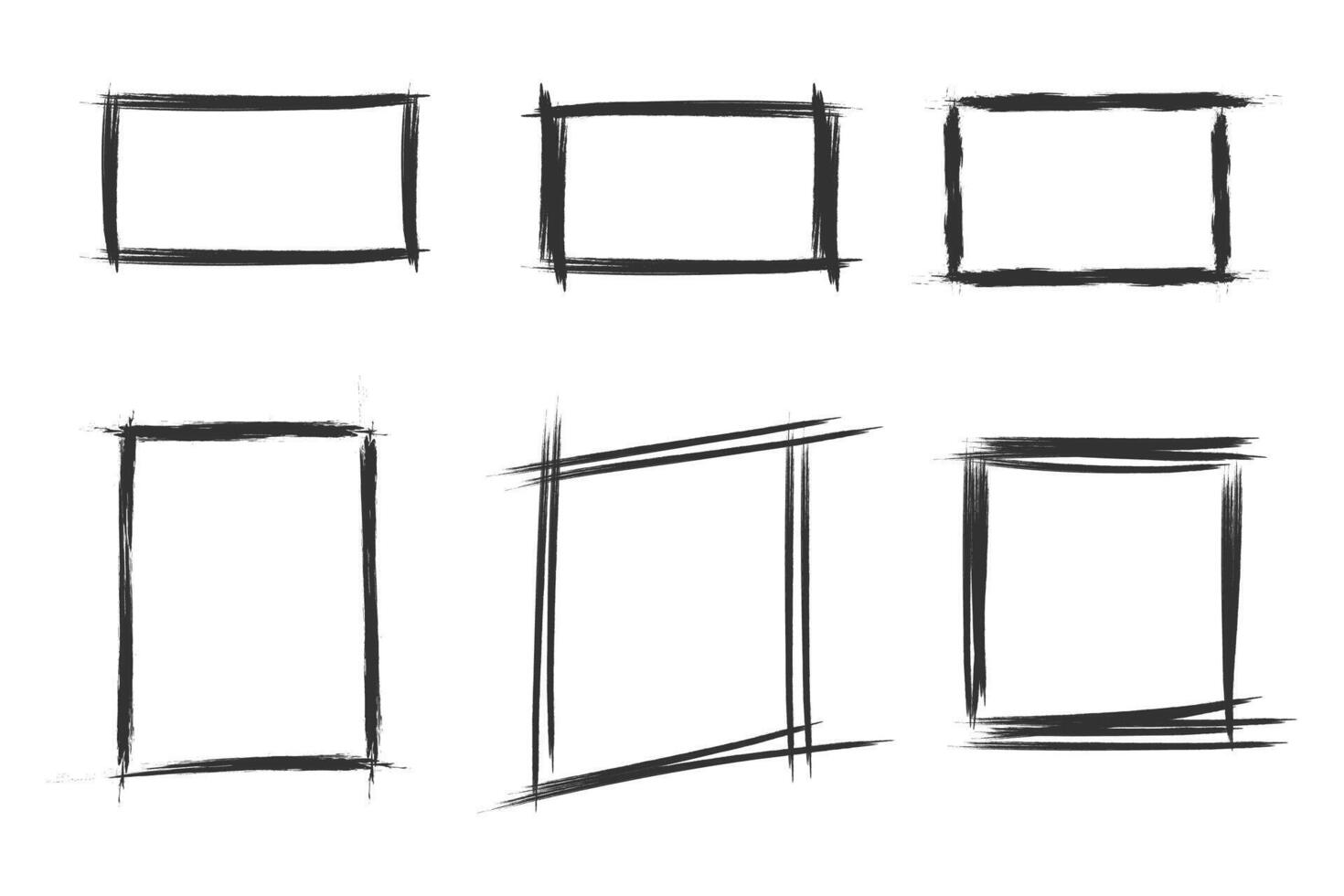 Collection of frames in black grunge style vector