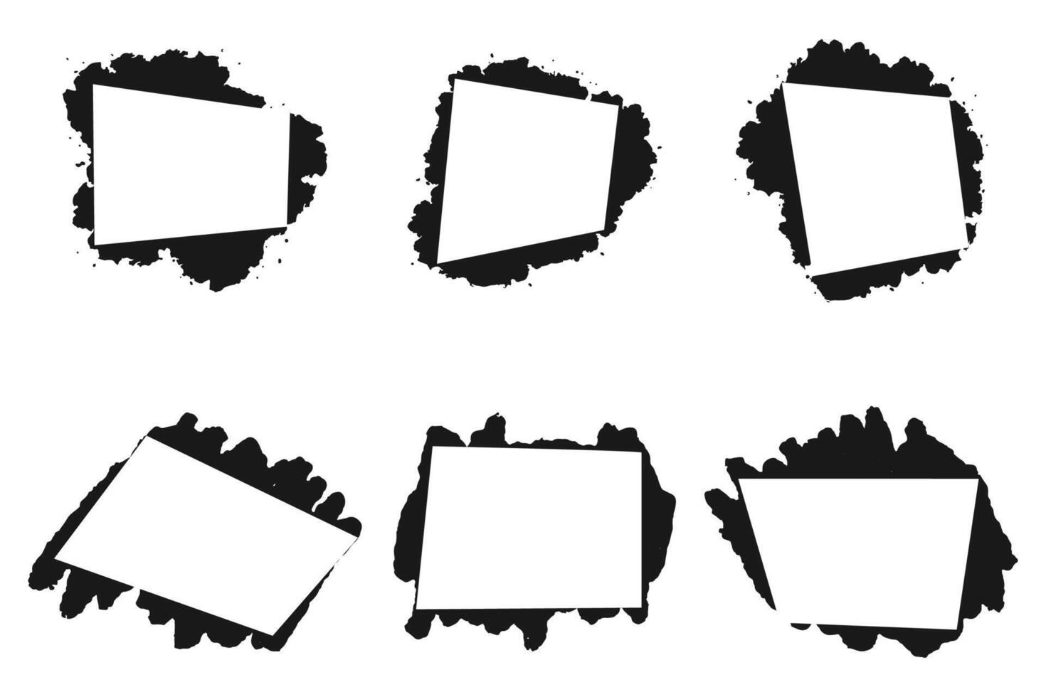 Hand drawn of black frame in grunge style vector