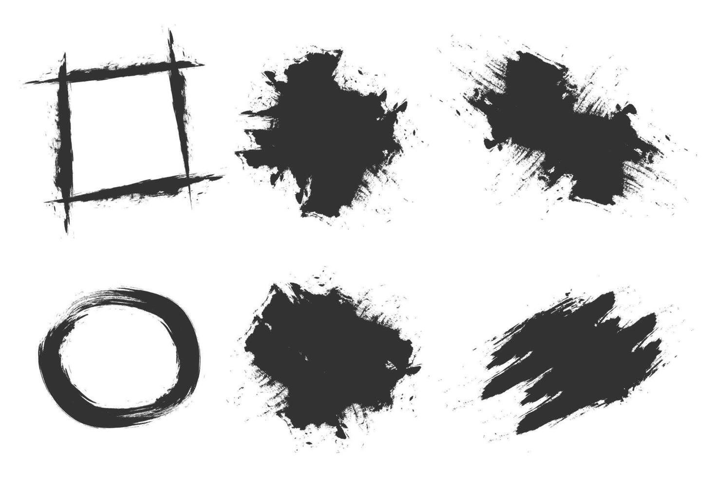 Abstract frames in black grunge style vector