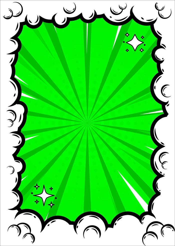 Cute comic background template. Green color concept. Design illustration. vector