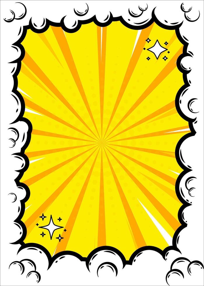 Cute comic background template. Yellow color concept. Design illustration. vector