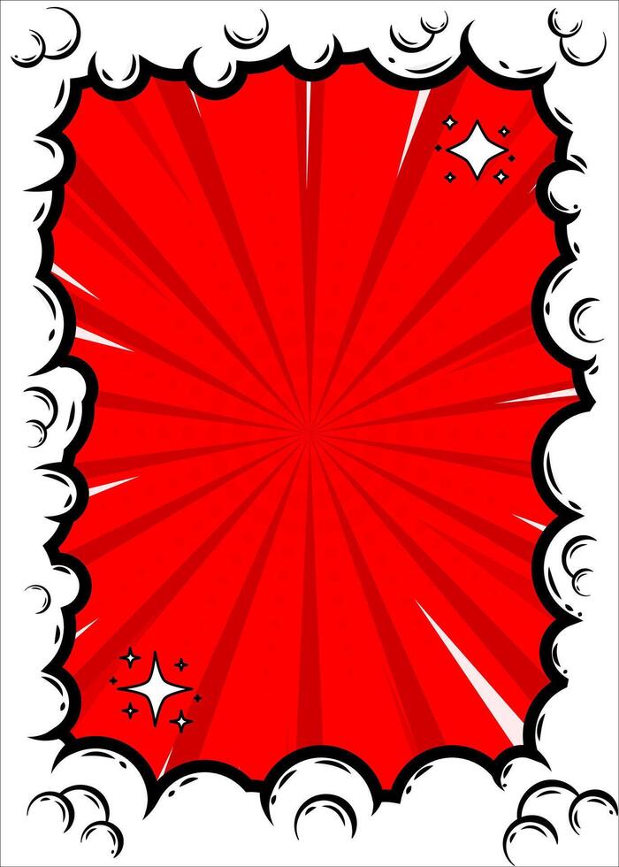 Cute comic background template. Red color concept. Design illustration. vector