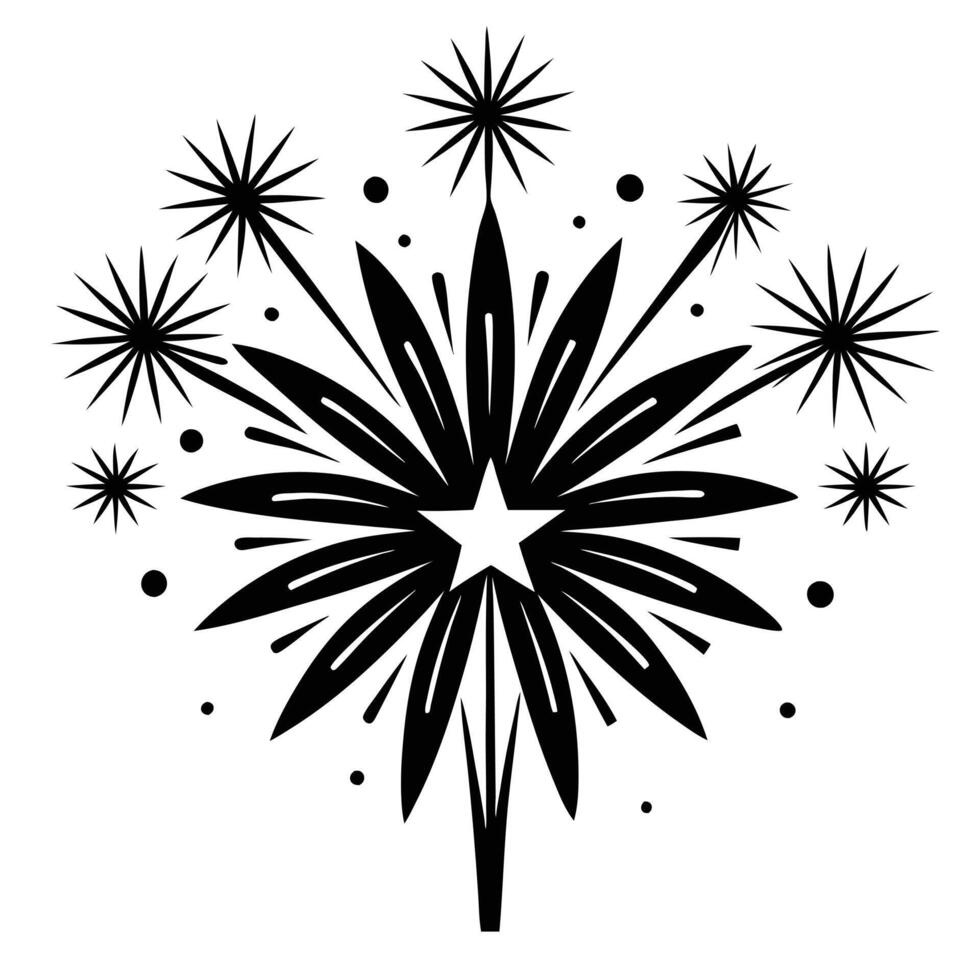 Bright Fireworks Exploding in the Night Sky with Bursts of Color vector