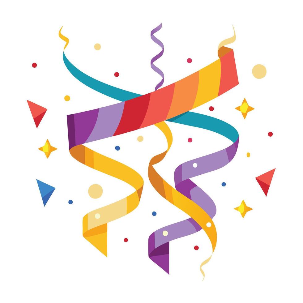 Celebratory Streamers with Metallic Effects for New Year vector