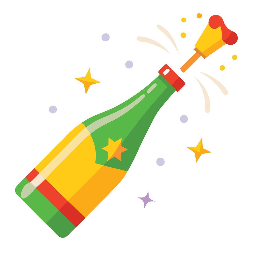 Champagne Bottle Pop New Year's Eve Celebration vector