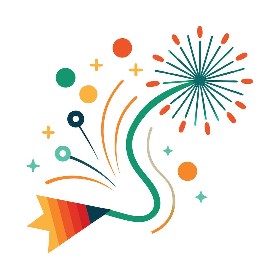 Abstract Firework Trail for New Year Celebration vector