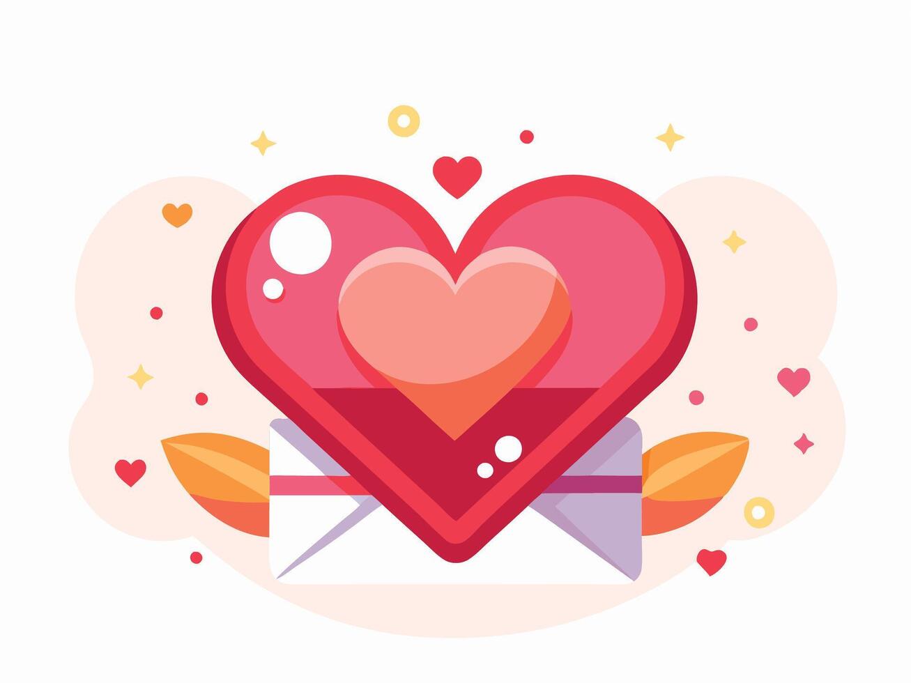 Valentines Day Greeting Card Template with Heart Motif vector