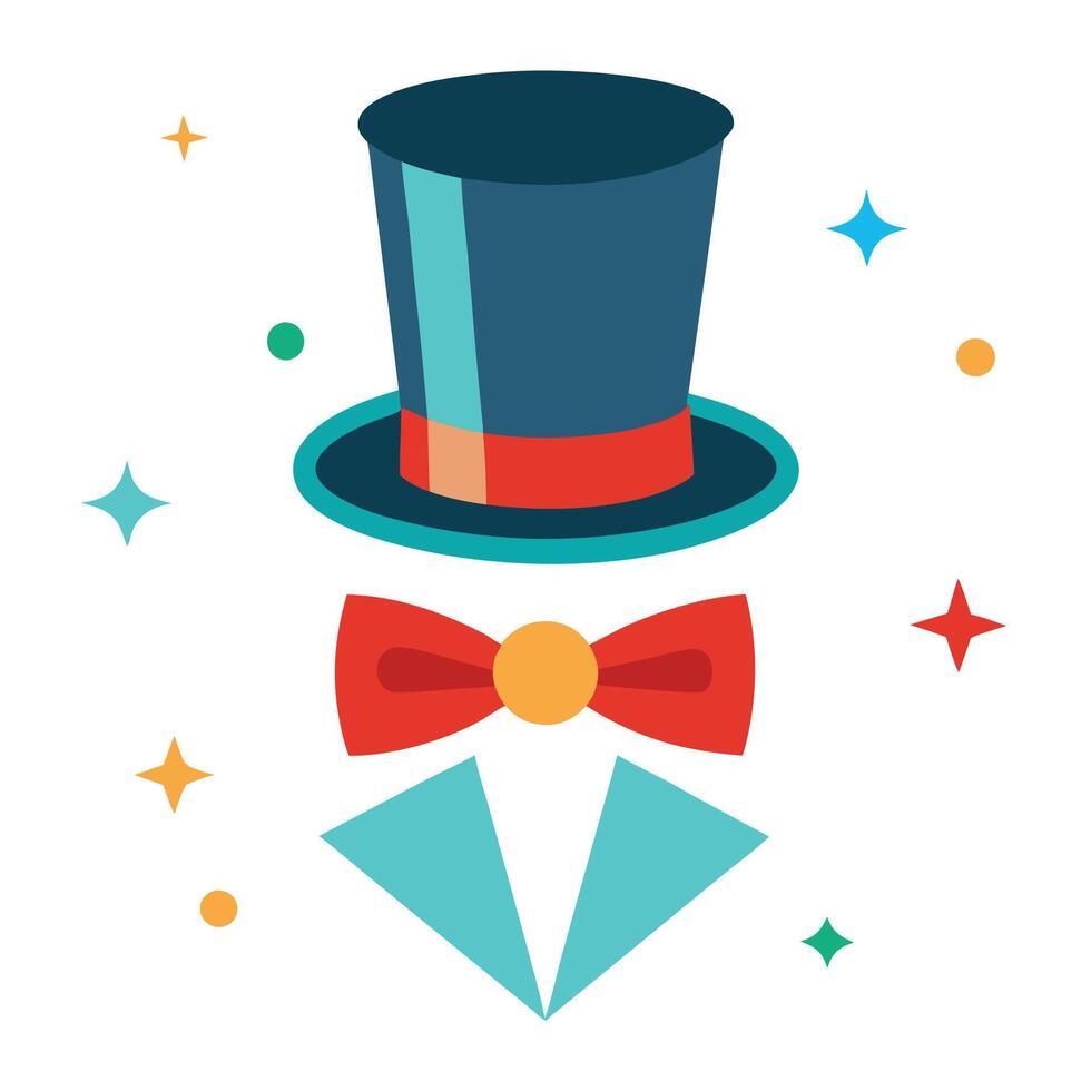 Top Hat and Bow Tie Party Theme vector