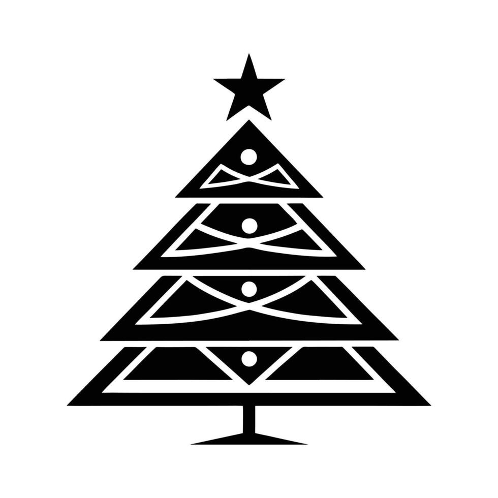 Minimalistic Silhouette of a Christmas Tree with Simple Design vector