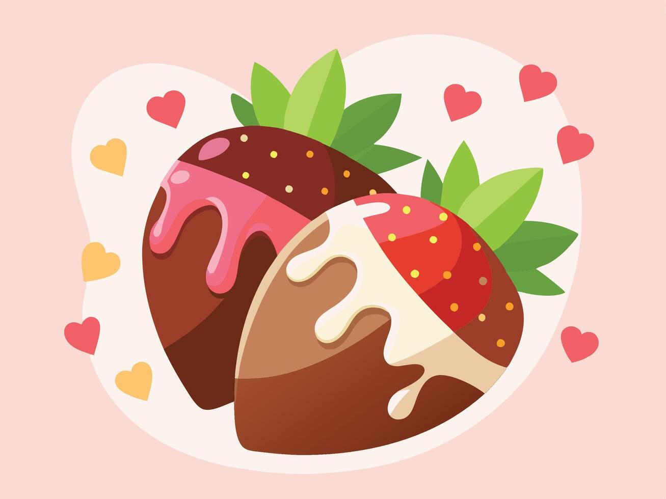 Chocolate Covered Strawberries Valentines Style vector