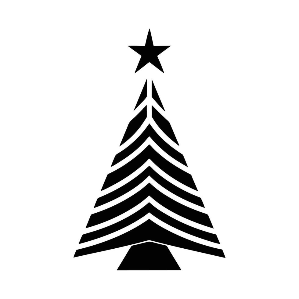 Tall and Elegant Christmas Tree Silhouette in Classic Style vector