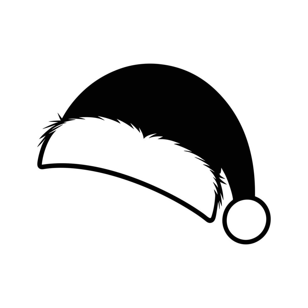 Classic and Smooth Santa Claus Hat Silhouette Design vector