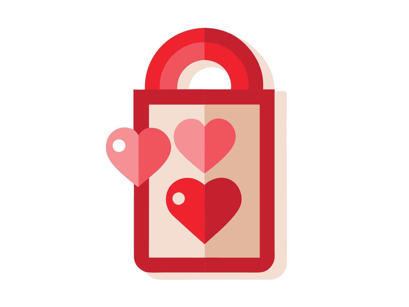 Valentine's Day Themed Door Hanger Sign with Heart Design vector
