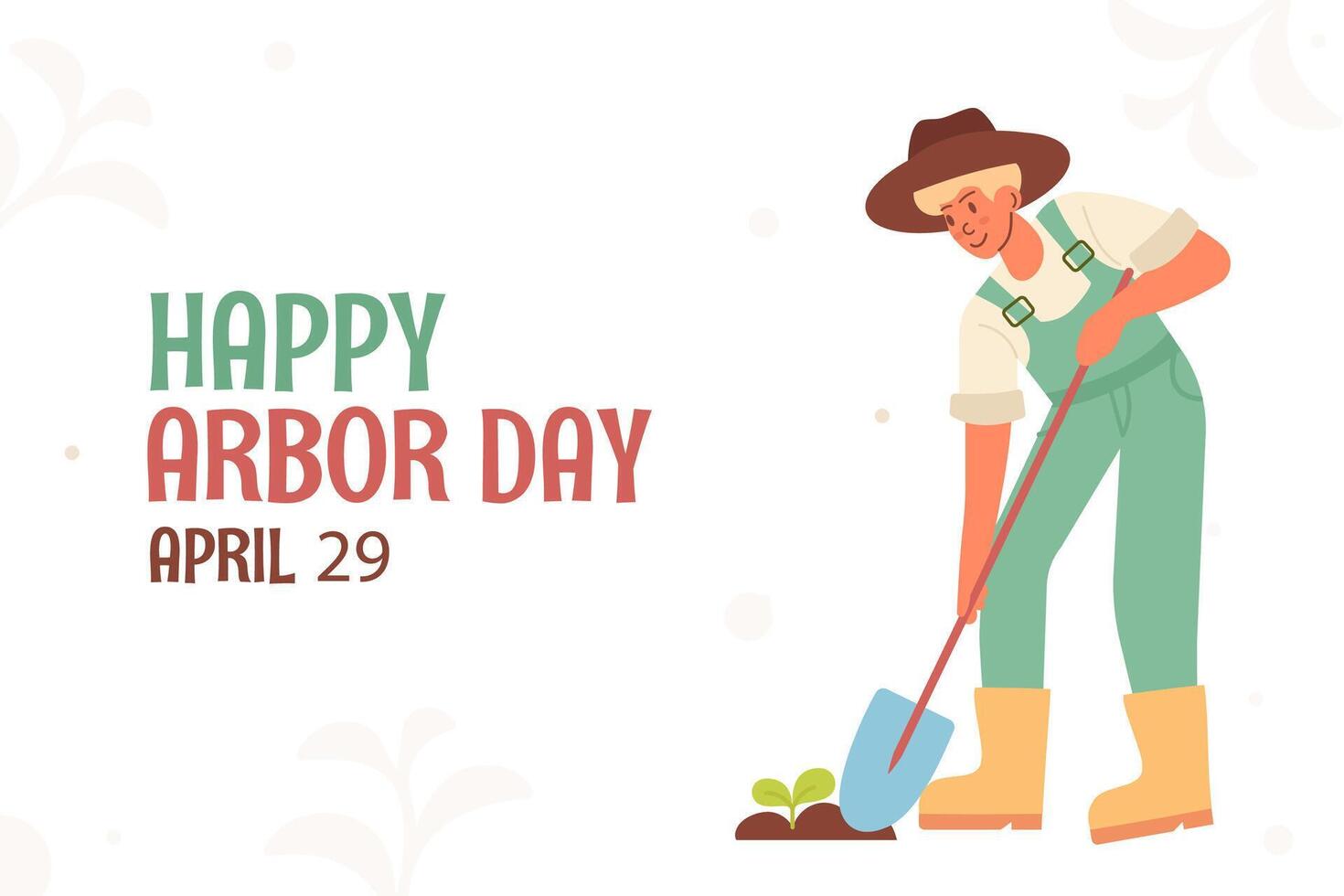 Arbor Day banner background in flat vector